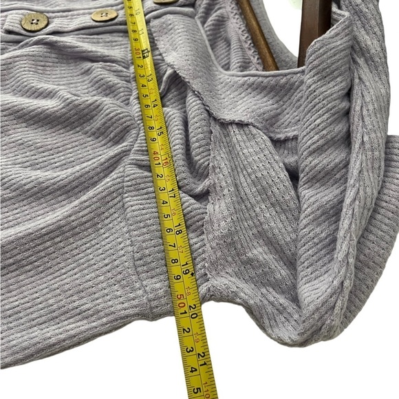 Free People Must Have Henley Top Lilac Waffle Knit - Picture 9 of 9